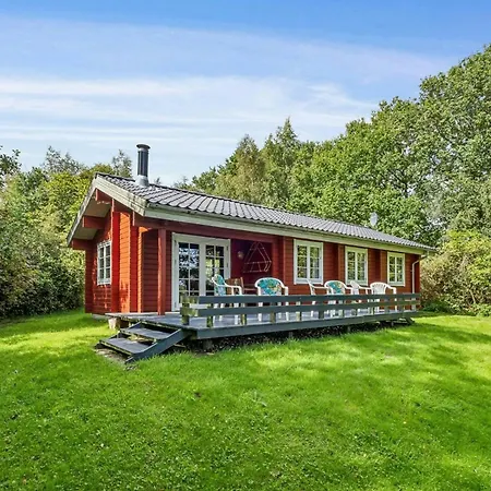 Red Timber House With Fjord View